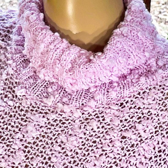 ▪️VTG▪️GOTHAM▪️1980's Pale Pink Popcorn Knit Retro Turtleneck Sweater - Picture 3 of 6